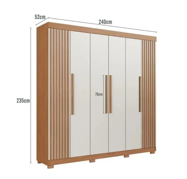 ROUP. FAIMEC DALLAS MDF 6PT RIPADO FREIJO/OFF WITHE 2.40LX2.35A 2