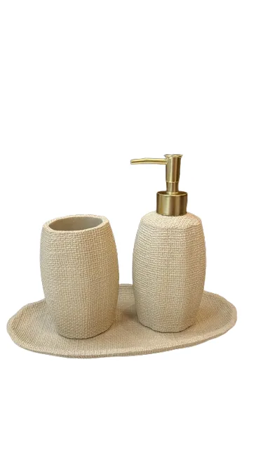 KIT BANHEIRO MART 19180 POLIRRESINA 3 PCS BEGE(BL)