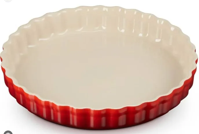 TRAVESSA REDONDA LE CREUSET CANELADA 28CM VERMELHO(BL)