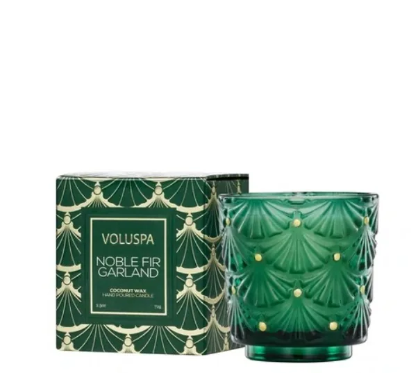 MINI VELA COPO VIDRO VOLUSPA 54410 25H VOTITE  NOBLE FIR GARLAND(BL)