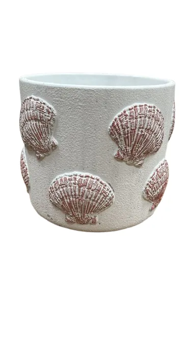 Cachepot florarte ceramica concha terracota 87424002(bl)