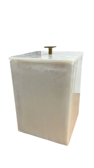 LIXEIRA QUADRADA RESIMETAL METAL OURO(BL)