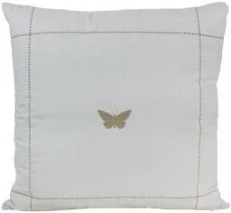 ALMOFADA 167-37 DECORTEXTIL RUSTICA 0.52X0.52 BORBOLETA BEGE(BL)