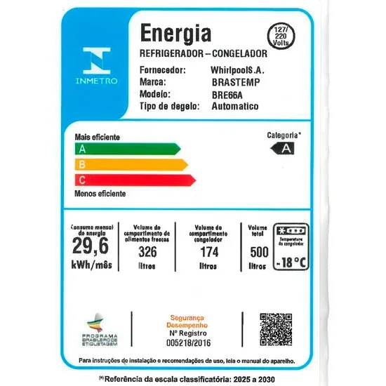 REFRIGERADOR BRASTEMP BRE66AKXNA 500LT FROST FREE INVERSE PLATINUM BILVOLT 3