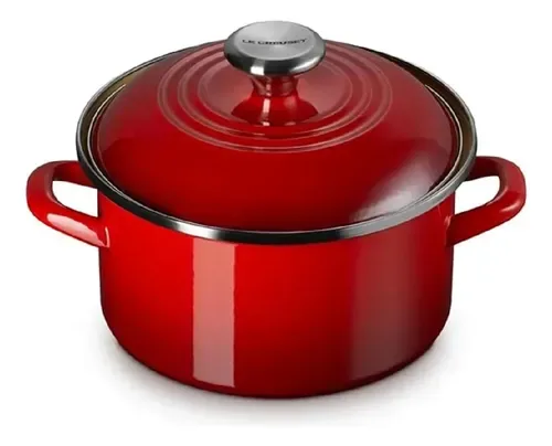 CAÇAROLA LE CREUSET STOCKPOT 3,7L ACO INOX 20CM VERMELHA(BL)