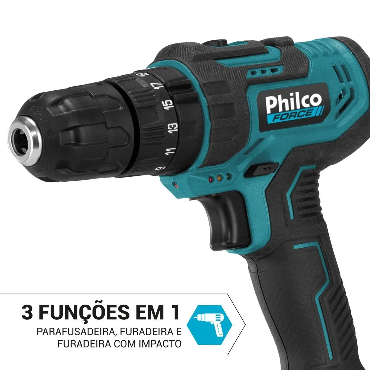 PARAFUSADEIRA/FURADEIRA PHILCO PPF21M C/MALETA 21V BIVOLT  3