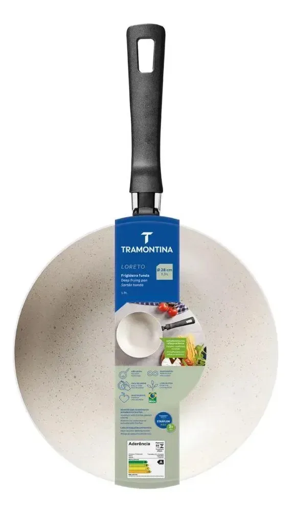 Frigideira funda tramontina 28cm s/tampa 3.3l loreto bege 27805/344