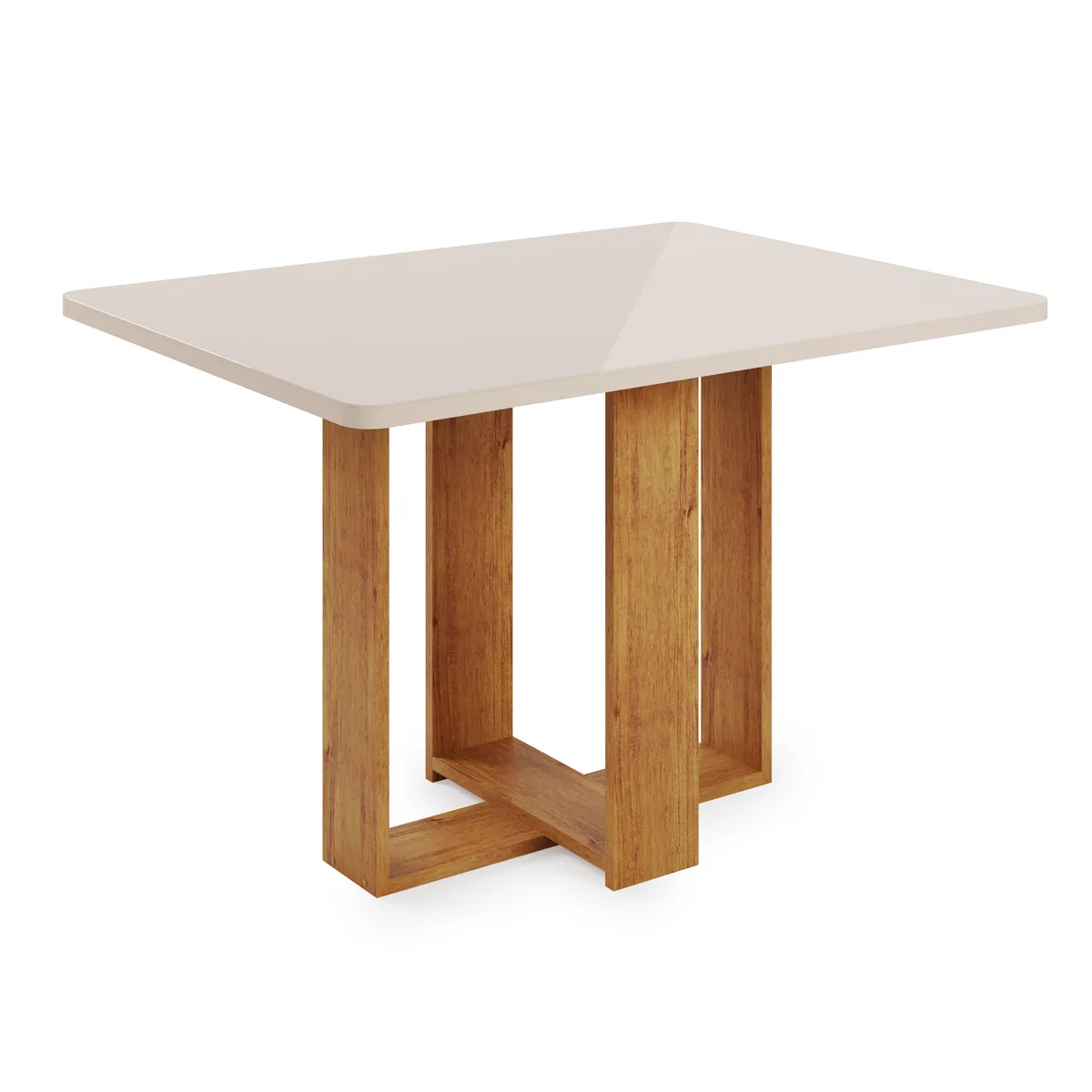 MESA VIERO TEKA  1.20X0.80 MEL TAMPO MDF VIDRO OFF/WHITE 2