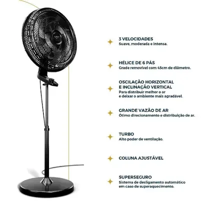 Ventilador coluna britania 50cm bvc51a 220v