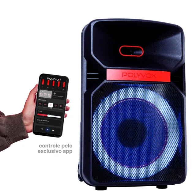 CAIXA SOM POLYVOX C/BATERIA XC-812TB 600W 2