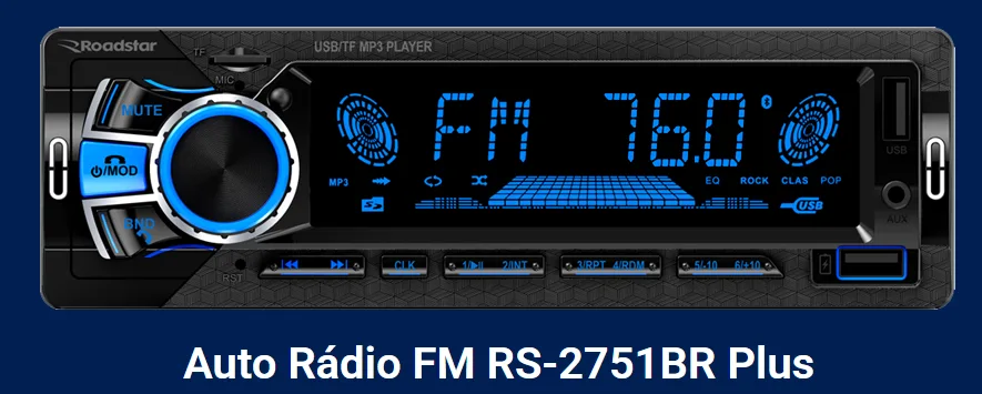 AUTO RADIO ROADSTAR RS-2751BR PLUS BLUETOOTH/USB/FM 2