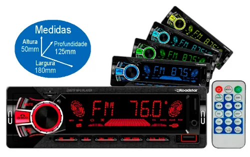 Auto radio roadstar rs-2751br plus bluetooth/usb/fm
