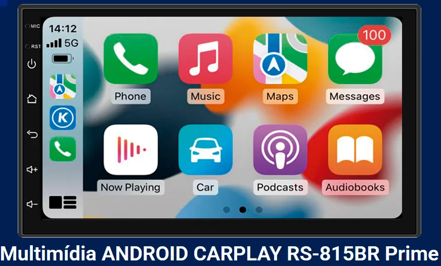 Auto radio roadstar rs-815 br prime central multimidia 7" carplay bluetooth/usb/aux/fm